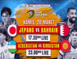 iNews Siarkan Laga Japang vs Bahrain lalu Uzbekistan vs Kirgistan, Mulai Waktu 17.35 Waktu Indonesia Barat