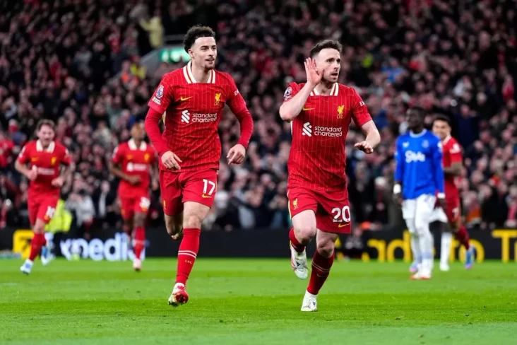 Magis Diogo Jota Menangkan Liverpool dalam di Derby Merseyside, The Reds Kian Dekat Juara Kompetisi Inggris