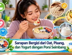 Sarapan Bergizi dari Oat, Pisang, dan Yogurt dengan Porsi Seimbang