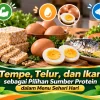 Tempe, Telur, dan Ikan sebagai Pilihan Sumber Protein dalam Menu Sehari Hari