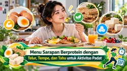Menu Sarapan Berprotein dengan Telur, Tempe, dan Tahu untuk Aktivitas Padat