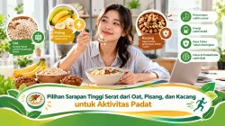 Pilihan Sarapan Tinggi Serat dari Oat, Pisang, dan Kacang untuk Aktivitas Padat